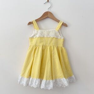 LID’L DOLLY’S EUC Classic Southern Gingham Ruffle Dress w/ Eyelet Detailing